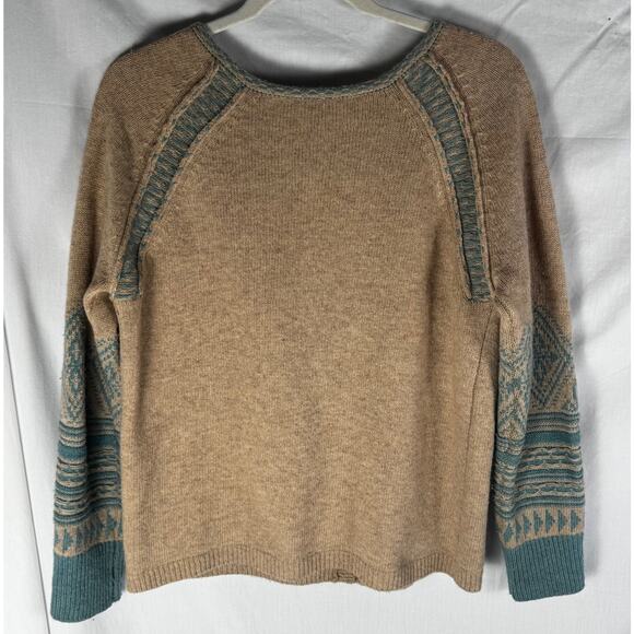 Sundance Tan and Teal Cardigan Sweater - Picture 6 of 10